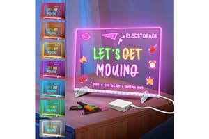 SOLORAGE Led Drawing Board with 8 Colors, 6 Light Modes Reusable Magic Board for Kids, Acrylic Doodle Glow Board with Battery Pack Ideal for Festivities