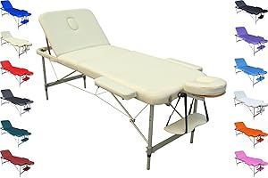 Polironeshop Mercurio - Camilla portátil, plegable, ligera, con funda, de aluminio, para masajes, tratamientos de estética, fisioterapia, depilación, reconstrucción y decoración de uñas, alargamiento de pestañas, estudio de tatuajes, ambulatorio, uso deportivo