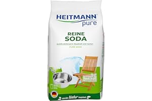 ‎HEITMANN PURE HEITMANN pure Reine Soda | Natürliches Reinigungspulver für Haushalt, Wäsche & Garten | Vielseitiges Hausmittel gegen Fett, Schmutz, Flecken & Gerüche | 500 g