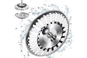 SCROLIEY 3 Pack 84mm Kitchen Sink Strainer Plug, Stainless Steel Kitchen sink Strainer Sink Plug Replacement for Food and Hole Hair Catcher - Diameter 84mm