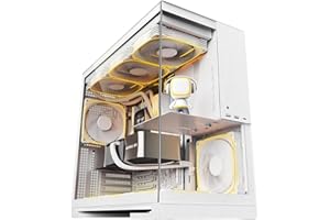 Geometric Future M5 GEO-M5F-W Obudowa Mid Tower z hartowanego szkła, do E-ATX/ATX, stal 1,2 mm, port USB-C, panele beznarzędziowe, do radiatorów 420/360 mm, 5 x wentylator ARGB PWM 140 mm, biała