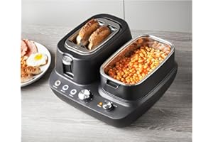 BARGAINSMANIA Breakfast Maker - Cook Your Toast Bacon Eggs Or Beans At The Same Time - All-in-One Convenience For A Perfect Morning Breakfast - Frying Function - Egg Boiling Tray - Dimensions: L32 x W30 x H20.5cm