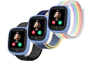 Polyjoy Pack of 3 Children's Nylon Bracelets Compatible with Xplora X6 Bracelet, Kids Smartwatch Velcro Fastening Girls Boys Soft Adjustable Replacement Bands for Xplora X6 Play, No gemstone