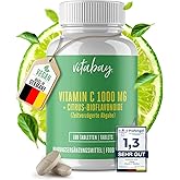 Vitabay Vitamin C hochdosiert 1000mg + Bioflavonoide VEGAN - 180 Ascorbinsäure Vitamin C Tabletten natürliches Vitamin C gepu