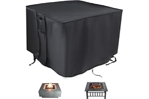 Hohong Cubierta de pozo de fuego Cuadrado - 28x28x25inch Cubierta de patio premium de tela resistente al agua resistente para TACKLIFE GFP01 Firepit