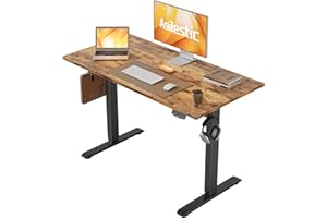 Agilestic Höhenverstellbarer Schreibtisch 100 x 60 cm, Stabiler Schreibtisch Höhenverstellbar Elektrisch mit Memory-Handsteuerung, Ergonomischer Steh-Sitz Tisch Computertisch, Braun