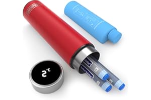 ‎DISONCARE DISONCARE 60H Smart Insulin Pen Cool Bag Touch Display Temperature Display 2-8 Degrees Cooler Portable Medicine Cool Box Travel TSA Diabetic Bag with 2 Ice Packs (Red Red)
