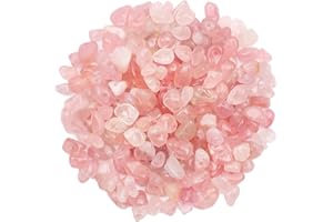 PRETTME 500 Stück Edelsteinperlen Rosenquarz Perlen zum Auffädeln Kristall Edelstein Perlen zum Basteln 5-8 mm Unregelmäßige Gebohrt Natur Steinperlen für DIY Armbänder Ketten Ohrringe Schmuck