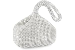 BELICOO Rhinestone Evening Bag, Women Sparkly Clutch Bag Bling Evening Aluminum Beaded Handbags for Prom Wedding Party Engagement