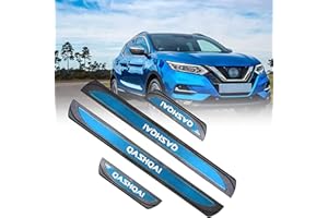 Ever TA 4 Pezzi Battitacco Auto per Nis-san QASHQAI J10 J11 2016-2022, Inossidabile Antiscivolo AntiGraffio Soglia della Porta calciere Protezioni del Pedale dello Car Styling Accessorio