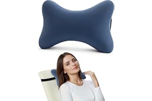 SeiriHelper Nackenkissen Sessel aus Memory Foam mit Flexiblen Bändern, Ideal für Bürostuhl, Gartenstühle, Autositze (Dunkelgrau)