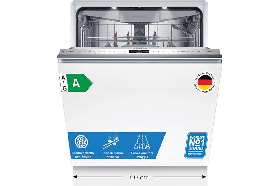 Bosch SMV8YCX02E Series 8 Fully Concealed Dishwasher, PerfectDry, Home Connect, Extra Clean Zone, EfficientDry 60 cm