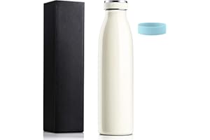 Love-KANKEI Water Bottle Vacuum Insulated Bottle 500ml/24hrs Cold - Stainless Steel Double Walled and BPA Free - 12hrs Hot Drinks Water Coffee Milk White Thermal Flask Travel Flask