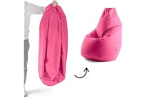 Avalon Pouf solo Sacca Vuota Poltrona Sacco Bag L Jive 80x80x125cm Made in Italy in Tessuto antistrappo non imbottito Colore Rosa