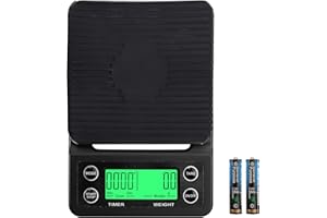 Proster Ociekająca waga do kawy 5 kg / 0,1 g cyfrowa waga kuchenna kuchenna waga kuchenna z timerem funkcja tarowania, baterie w zestawie