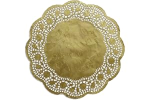 Kunze Torte Pizzo Rotondo, in Rilievo, 100 Pezzi (Ø 26.7 cm), Rivestito, Carta, Gold, 26.7 x 26.7 x 1 cm, – unità