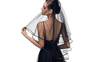 LFWZRY Bridal Veil Wedding, 2 Tier Wedding Veil for Bride with Comb, Women's Tulle Short Veils for Bridal Shower Costume Dress Up Halloween Girls First Communion Engagement Wedding Bachelorette Party