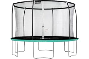 GREADEN Trampoline de Jardin Certifié TÜV & GS, Trampoline Rond Fitness Extérieur Ø 250/305 / 360 / 430cm, Kit Complet avec Filet de Sécurité pour Enfants