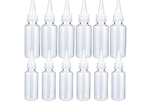 Irich 12 Pezzi bottiglia squeeze,Spremere Bottiglie di Plastica Portatili contagocce per Ketchup Senape Aceto Salsa di Soia Olio Laboratorio (30ml 10,4cm e 60ml 12,3cm)