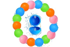 SMIRODI SOPPYCID 16Pcs Summer Toys for Kids, Reusable Water Balloons, Water Bombs for Outdoor Activities, Soft Silicone Water Splash Ball, No Pick UP after Water Fight