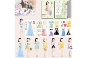 Ashopfun Magnetic Dress Up Baby,2024 New Magnetic Princess Dress Up Paper Doll,Magnetic Dress Up Dolls,Funny Magnetic Dress Up Travel Toys,Magnet People Clothes Puzzles Game for Girls Ages (Type D)