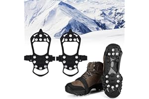 Umllpet Schuhspikes, Steigeisen, Schuhkrallen Schuhe Spike mit 11 Edelstahl Zähne und Silikon Band Anti Rutsch Schuhspikes Ice Grips für Den Winter Steigeisen, Den Stiefel, Schuhkralle, Eisspikes