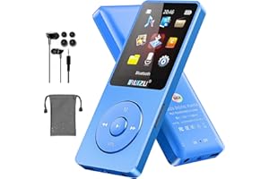 RUIZU Reproductor MP3 de 64GB con Bluetooth 5.3, Ultraligero (30 Gramos), hasta 80 Horas de duración de la batería, Pantalla de 1,8 Pulgadas, Ideal para Deportes, niños y Adultos, admite Tarjetas TF de
