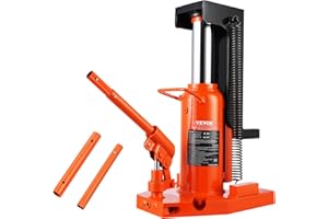 VEVOR Martinetto Idraulico 263 x 190 x 287 mm Martinetto per Macchina, Sollevatore 5 Tonnellate sulla Punta, con Capacità di Sollevamento 10 Tonnellate, Martinetto Idraulico ad Aria per Industria
