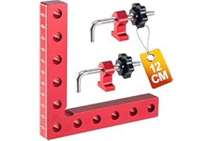 YUENGJGI Kwadratowy zacisk kątowy 90 stopni, 1 sztuki zacisków k?towych ze stopu aluminium (12 cm/4,72 cala), zacisk kątowy ze stopu aluminium, kwadratowe narzędzia do obróbki drewna