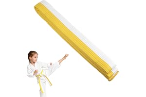 EUIOOVM Judo Karate pasek do karate sztuki walki karate judo bawełna Taekwondo Belts profesjonalny pasek Aikido Karate Aikido pasek biały żółty dla dzieci i dorosłych pasek do sportów walki 260 cm