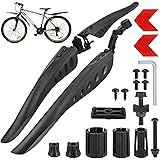 Hejo Cykelstänkskyddsset, universella stänkskärmar mountainbike med 2 röda reflektorer klistermärken klistermärken, justerbar