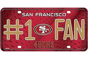 Rico Industries NFL San Francisco 49ers #1 Fan Metall Nummernschild Tag