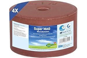 imima Pierre à lécher minérale Cheval SuperMAG Lot de 4 x 3kg - Pierre à lécher pour Chevaux Moutons chèvres gibier et Boeuf - Pierre à sel à lécher Pierre minérale