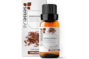 SenseLAB Aceite Esencial de Sándalo - Aceite de Sándalo Natural 100% Puro de Grado Terapéutico para Difusor y Humidificador de Aromaterapia - Aceite para el Cuidado de la Piel-Aceite Calmante (10 ml)