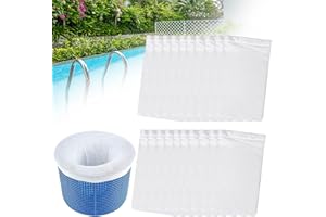 JRJRN Pool Skimmer Socks Set, 20Pcs Durable Filter Socks Nets, Nylon Fabric Filters for Swimming Pool, Reusable Pool Filter Saver Socks, White Skimmer Socks Pool Filter for Cleaning Debris or Leaves