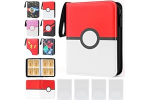 DBPBToU Classeur Carte pour 400 Cartes avec 400 Pochettes, Album Carte pour Poke V, Vmax, TAG TEAM, EX, GX, MTG, TCG, Protection Carte, Cahier en Cuir PU imperméable (Cercle)
