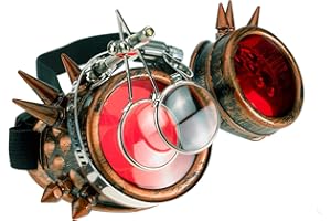 4sold Loupe Steampunk Black Cyber Goggles Rave Goth Vintage Victorian like Sunglasses (Gold Studs Eye Loupes)