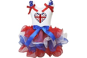 Petitebelle British Heart Shirt Petal Skirt Girl Outfit Nb-8y