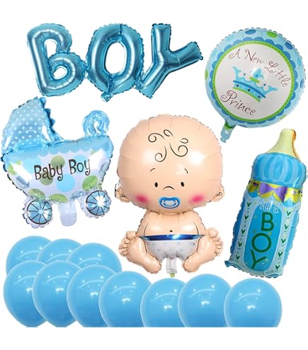 Baby Shower Confettis Et Banner Set, Confettis Pour Enfant Anniversaire Confettis , Banner Pour Fête D'anniversaire Bébé Le Garçon Bleu Deco Gender Reveal