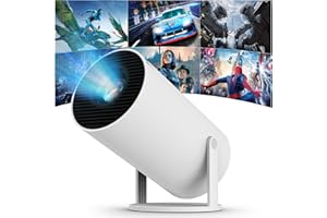 FECLYDET Mini proyector 4K con WiFi 5G, BT5.0 y Soporte Android 11, proyector portátil de vídeo, corrección Trapezoidal automática, 180 Grados, 130 Pulgadas, para teléfono móvil/PC/HDMI USB