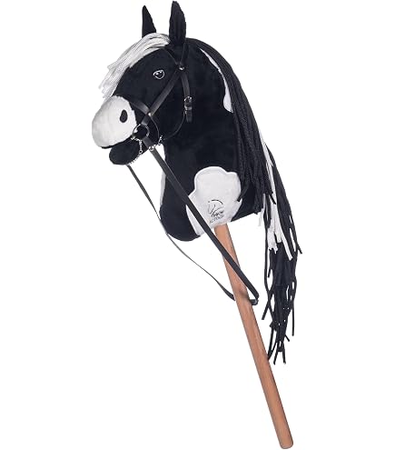 Harnais Hobby Horse Mexican Black – Cuir Fait Main, Taille Unique A4 à A3, 5 Points De Réglage, Dès 7 Ans
