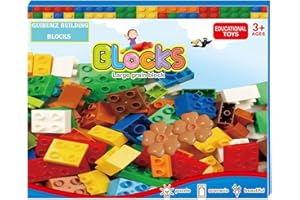 GUIHUMZ 240 Stück Großen Bausteine Kompatibel mit duplo Steine und Top-Marken,Set Für Lego Duplo Steinebox Starterset,Bunte Grundbausteine,Kreativbox für Mädchen und Jungen 3+ Jahre,Geschenk