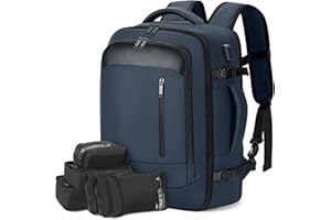 Lekeinchi Zaino Ryanair 40x20x25 (35L) | Zaino da Viaggio Aereo Bagaglio a Mano per Viaggi con Scomparto Umido - Zaino 40x30x20 con 6 Bolsas Organizadoras - Affari Vacanze Scuola - Blu