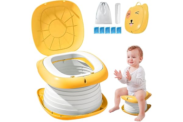 Pot Pour Bébé, Toilette Portable Enfant, Pot Pliable Pour Enfants Avec Sac De Rangement Et Sac Poubelle, Pliante Toilettes Pour Enfants, Pot De Voyage Pour Enfants, Pot Pliant Pour Enfants, orange