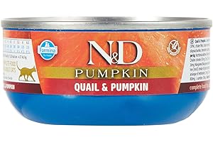 FARMINA NATURAL & DELICIOUS Farmina N&D Pumpkin Pastete Katzenfutter(Nassfutter, mit hochwertigen Vitaminen und natürliche Antioxidantien, ohne Mais, Zutaten: Wachtel und Kürbis, Portionsgröße: 70 g)