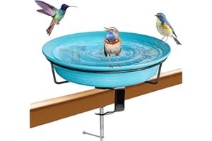 VeyFolzin.st Vogeltränke, Vogeltränke Balkon Groß Balkongeländer Garten Modern Vogelbad, Vogeltränke Groß Frostsicher Winterfest Vogeltränke Hängend für Balkongeländer (Blau)