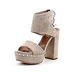 GIORGIO REA Sandali Donna Fatti a Mano in Italia Vera Pelle Alta qualit&agrave; Tacco 12 Plateau 3