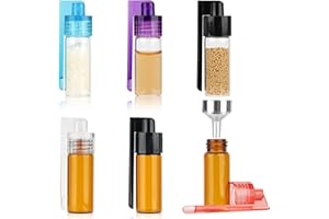 NEEROW Gewürzpulver Dosierer, 6 Stück Gewürzpulver Werkzeug Set mit Löffel und Trichter, Auslaufsichere Mini Aufbewahrungsflasche für Salz, Pfeffer, Gewürze,Wasserdicht Dosierer für Camping, Küche, Reisen