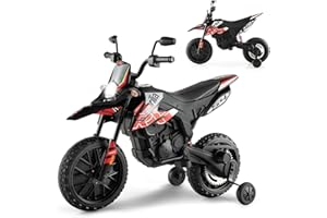 GENERIC INFANS Kids Motorbike, Licensed Aprilia RX125 12V Ride on Electric Dirt Bike with Training Wheels, Spring Suspension, Battery Powered Off Road Motorbike Toy with 2 Speeds, Bluetooth, Lights (Red)