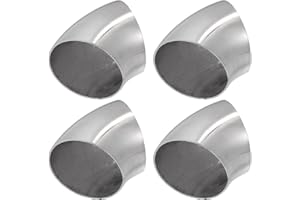 A ABSOPRO Tubo di scarico a gomito a 45 gradi, diametro esterno 63 mm, in acciaio inossidabile SS304 (set di 4)